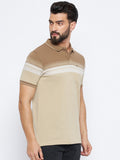 Neva Men Polo Neck Half Sleeves T-shirt colorblock Pattern Chest Pocket