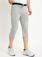 Neva Men Capri Elasticated drawstring waistband side pockets solid pattern