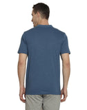 Basic Henley Neck T-Shirt For Men- Denim Millange