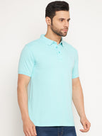 Neva Men Polo Neck Half Sleeves T-shirt Solid Pattern