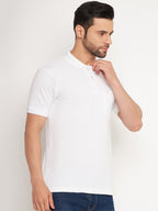 Neva Men Polo Neck Half Sleeves T-shirt Solid Pattern Chest Pocket