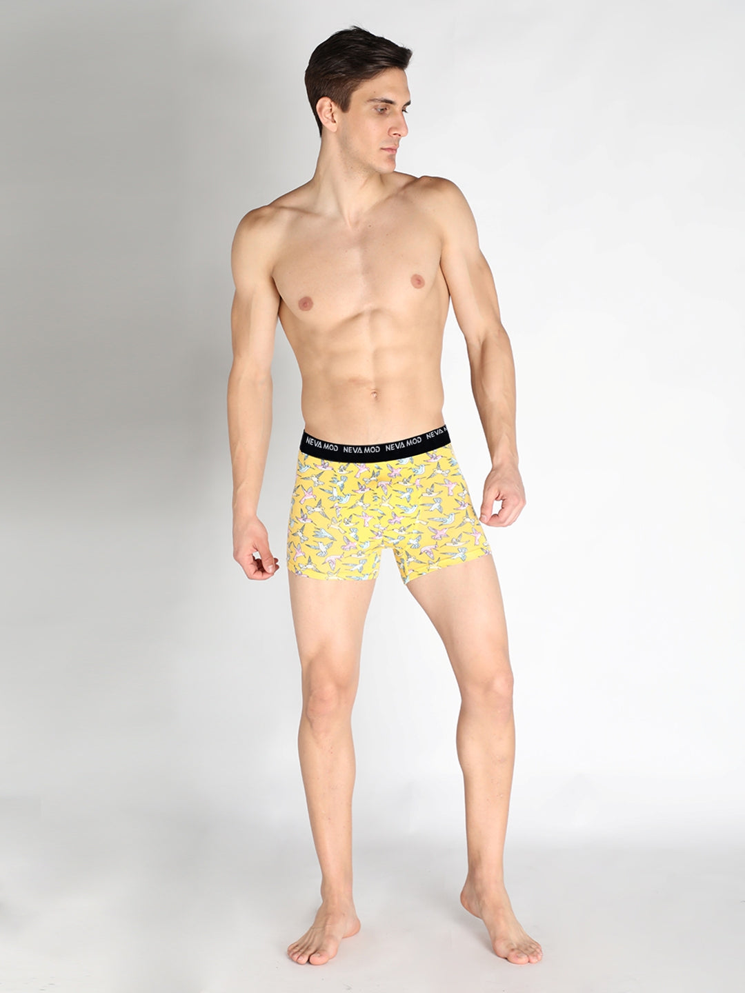 Neva Modal Printed Short Trunk for Men - Yellow, Sky, Sea Green Collection (Pack of 3)
