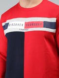 Neva Men Crew Neck Full Sleeves Sweatshirt Typography with Color block pattern
