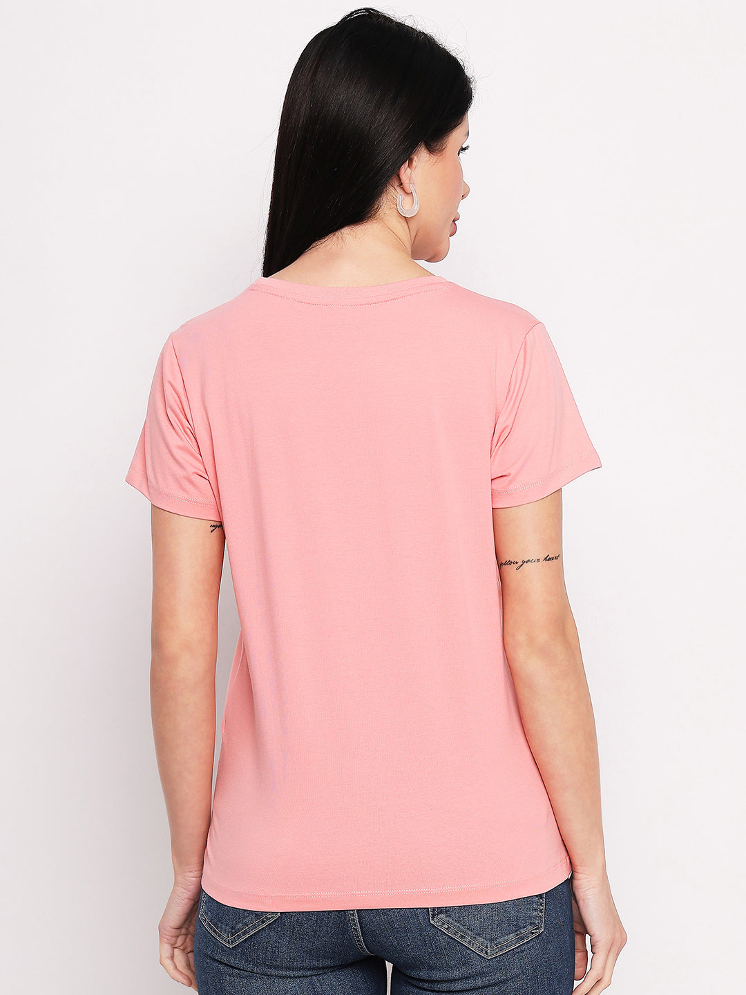 Neva Women T-shirt Half sleeves Round Neck Typography pattern Regular Fit