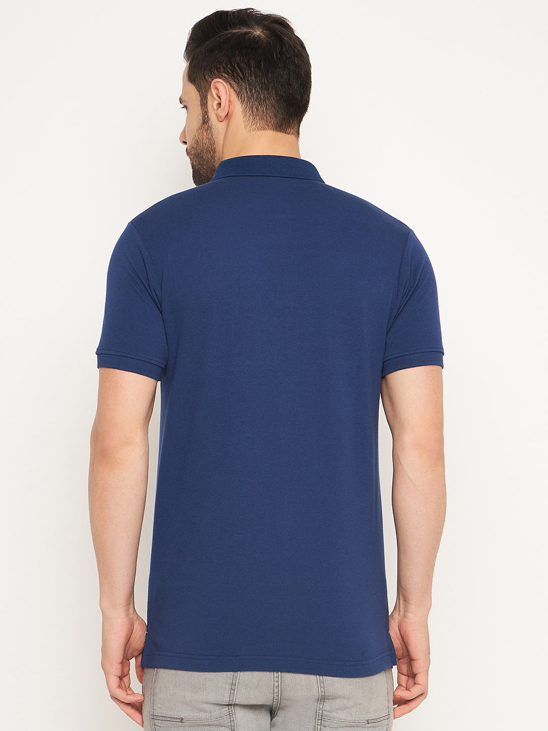 Neva Men Polo Neck Half Sleeves T-shirt Solid Pattern Chest Pocket