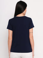 Neva Women T-shirt Half sleeves Round Neck Solid pattern Regular Fit