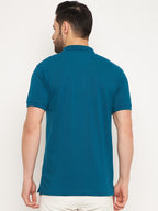 Neva Men Polo Neck Half Sleeves T-shirt Solid Pattern Chest Pocket