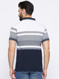 Neva Men Polo Neck Half Sleeves T-shirt Color Block Pattern Chest Pocket