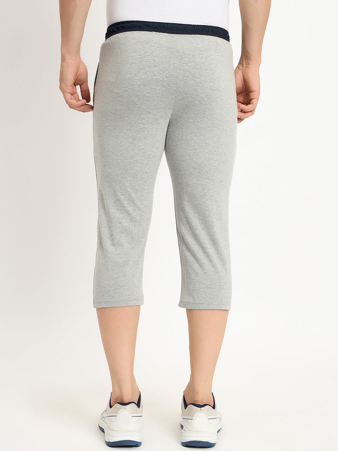 Neva Men Capri Elasticated drawstring waistband side pockets solid pattern