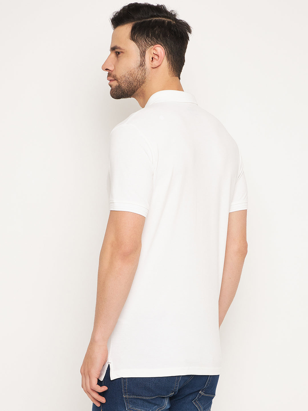 Neva Men Polo Neck Half Sleeves T-shirt Solid Pattern