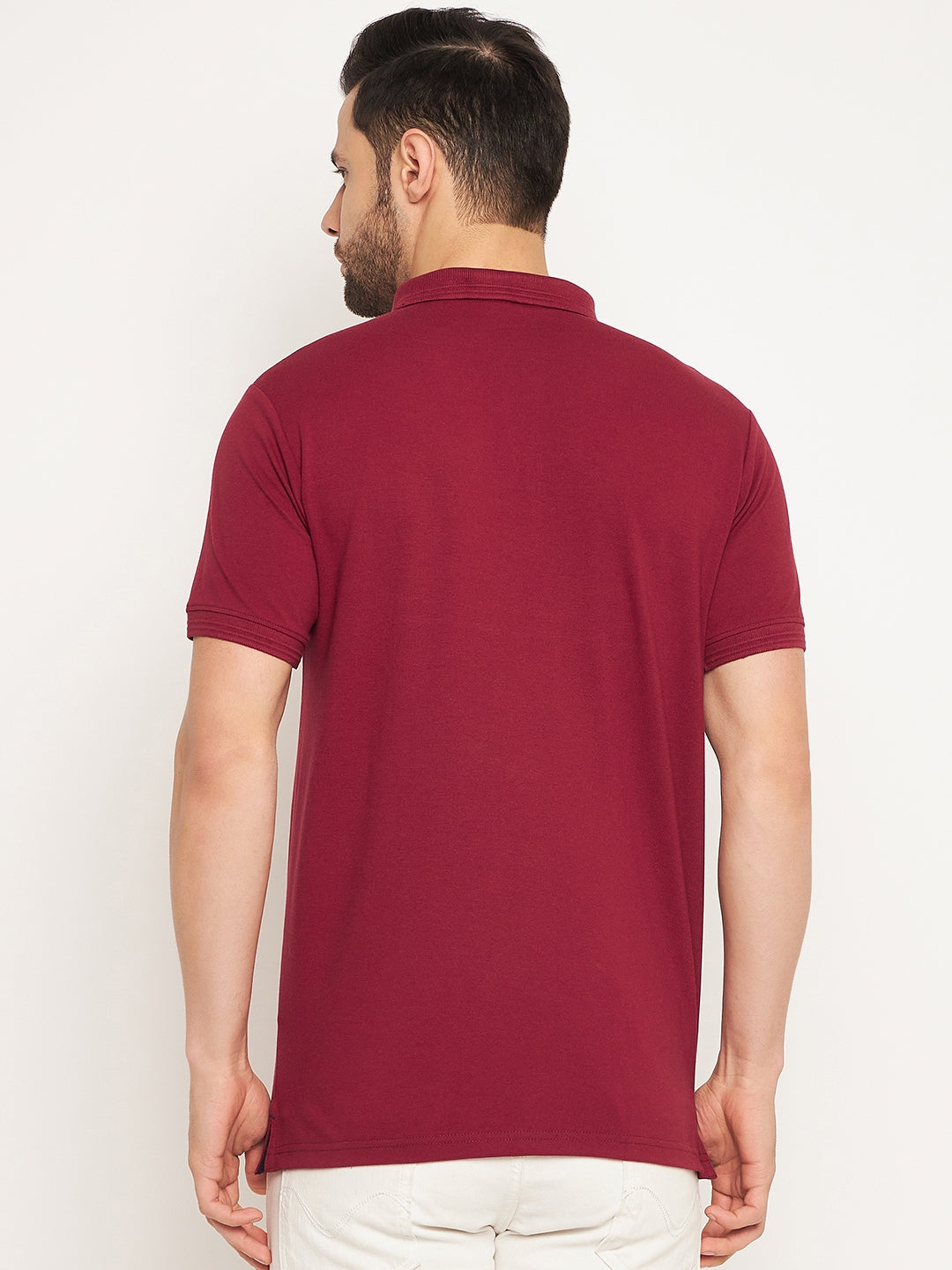 Neva Men Polo Neck Half Sleeves T-shirt Solid Pattern