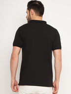Neva Men Polo Neck Half Sleeves T-shirt Solid Pattern