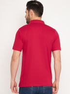 Neva Men Polo Neck Half Sleeves T-shirt Solid pattern Chest Pocket