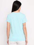 Neva Women T-shirt Half sleeves Round Neck Typography pattern Regular Fit