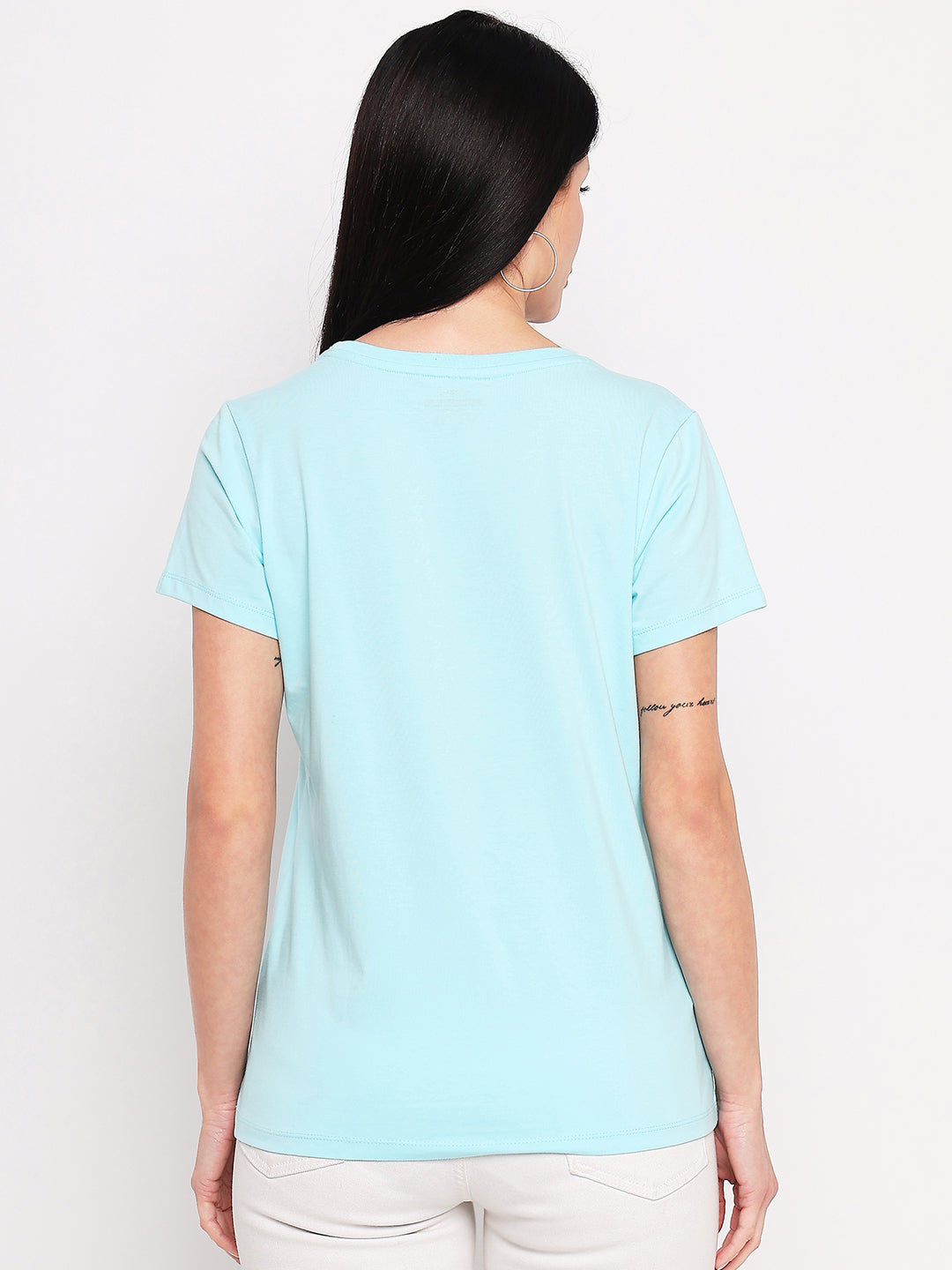 Neva Women T-shirt Half sleeves Round Neck Typography pattern Regular Fit