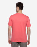 Henley Neck T-Shirt For Men- Lt. Coral Mil.