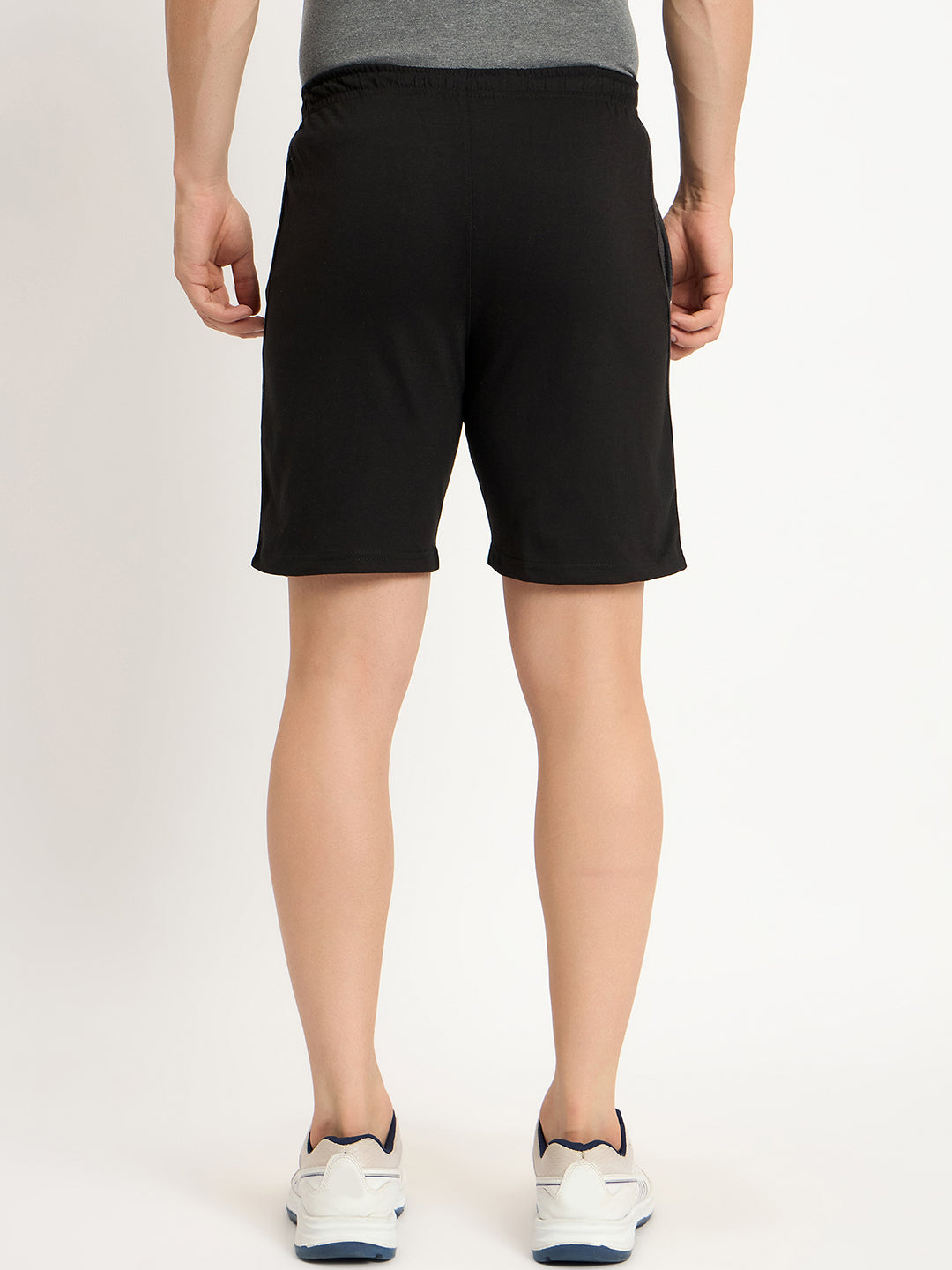 Neva Men Bermuda Elasticated drawstring waistband side pockets solid pattern