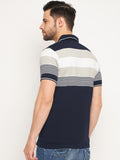 Neva Men Polo Neck Half Sleeves T-shirt Color Block pattern