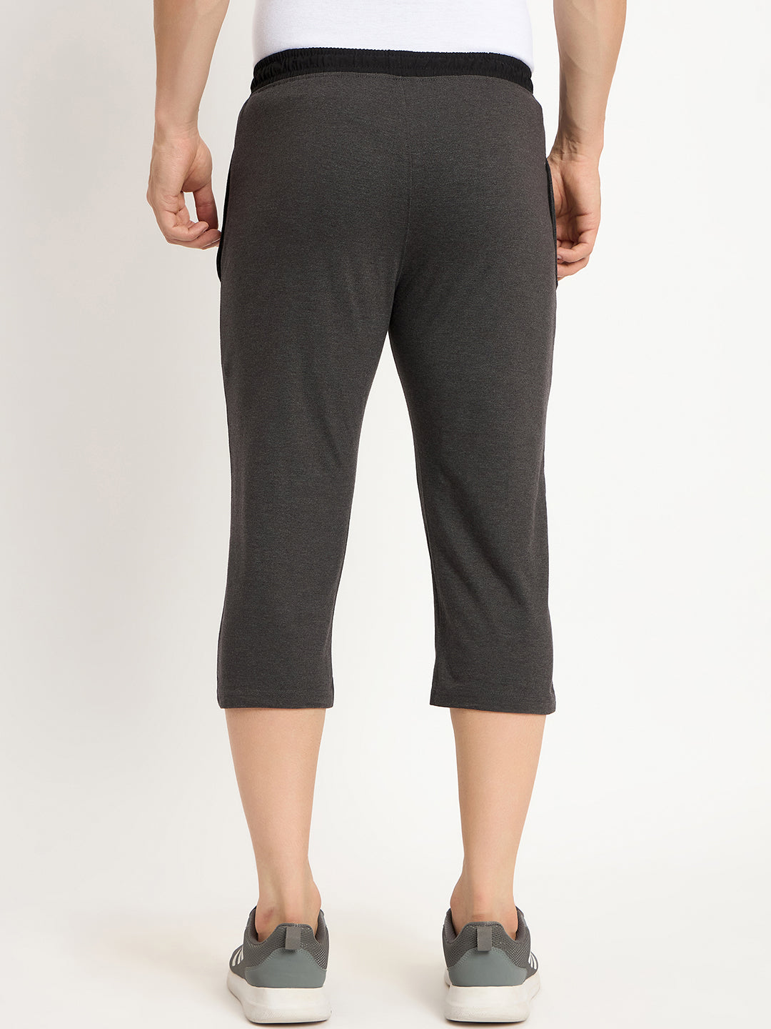 Neva Men Capri Elasticated drawstring waistband side pockets solid pattern