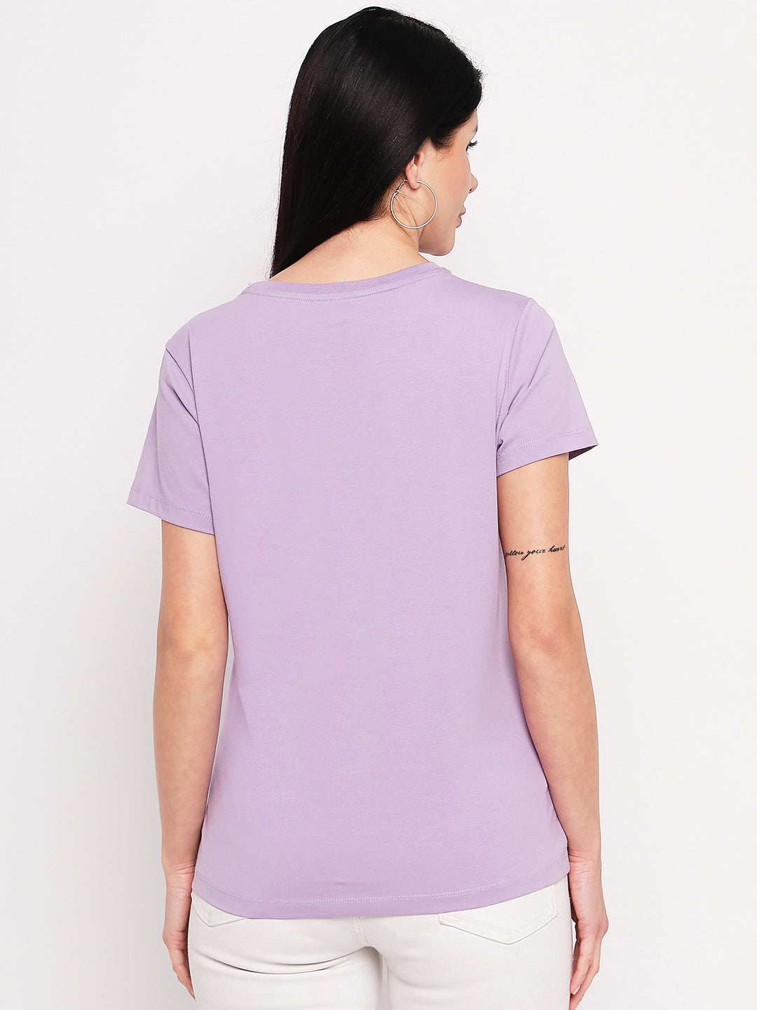 Neva Women T-shirt Half sleeves Round Neck Solid pattern Regular Fit