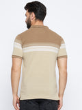 Neva Men Polo Neck Half Sleeves T-shirt colorblock Pattern Chest Pocket