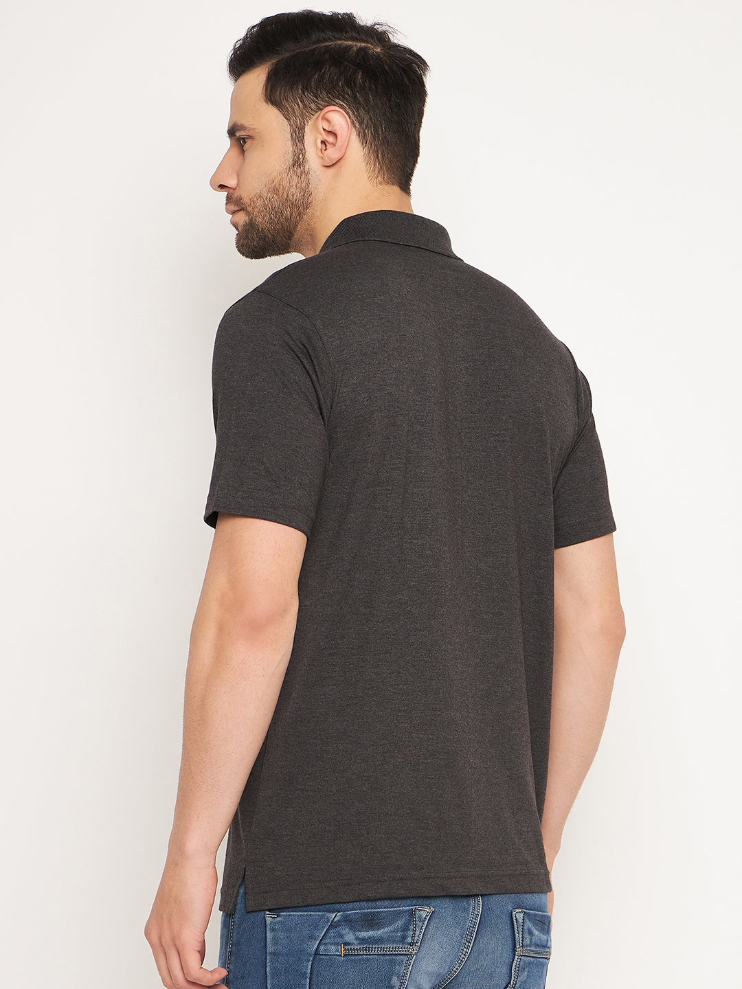 Neva Men Polo Neck Half Sleeves T-shirt Solid Pattern Chest Pocket