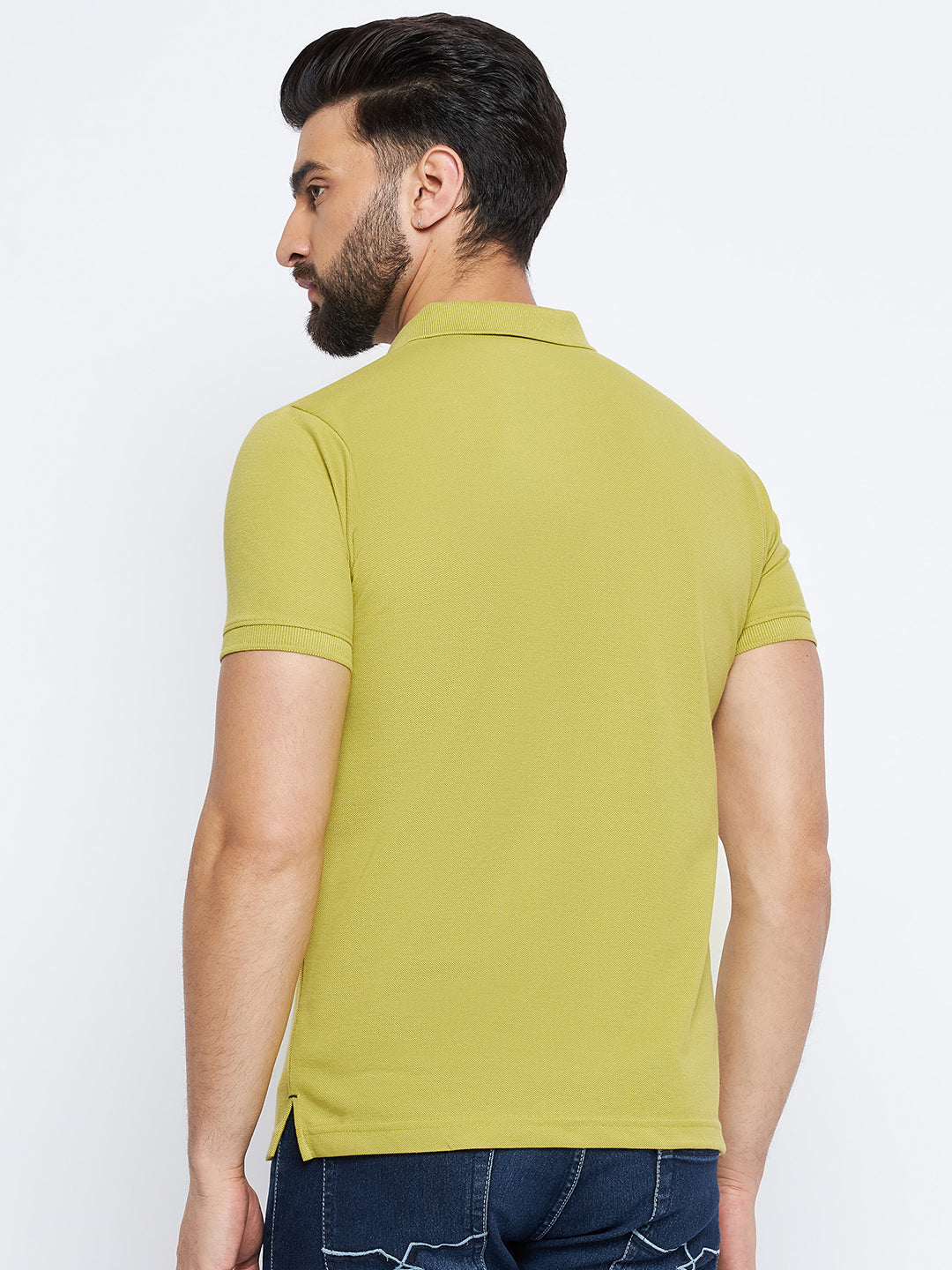 Neva Men Polo Neck Half Sleeves T-shirt Solid Pattern Chest Pocket