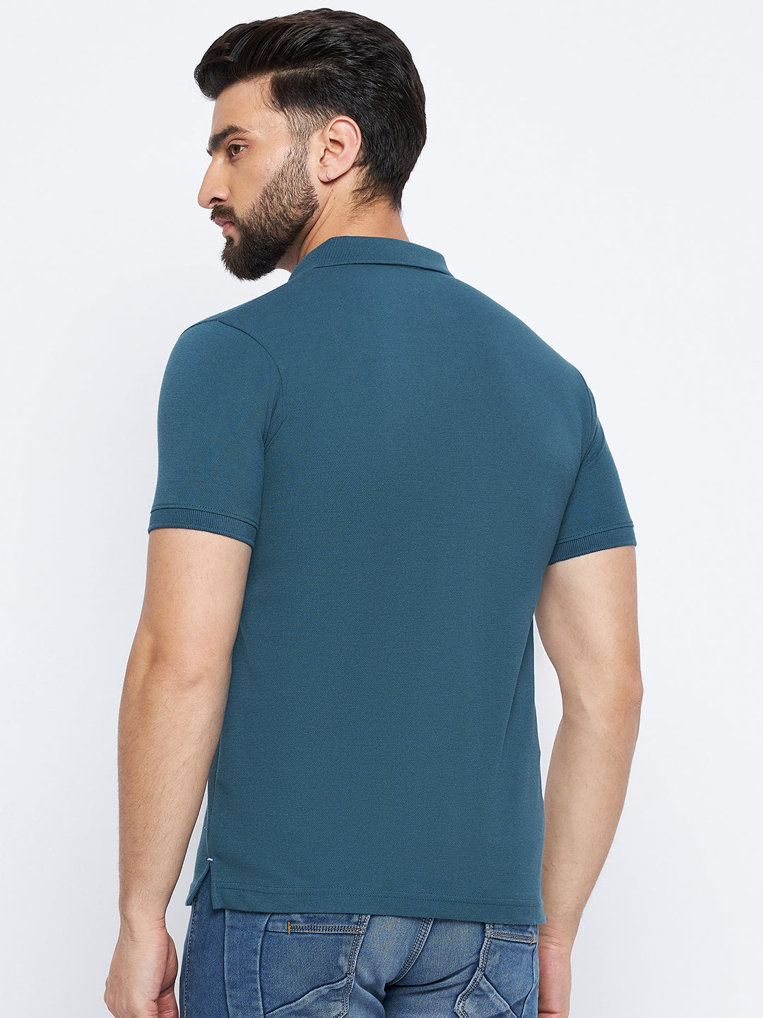 Neva Men Polo Neck Half Sleeves T-shirt Solid Pattern Chest Pocket