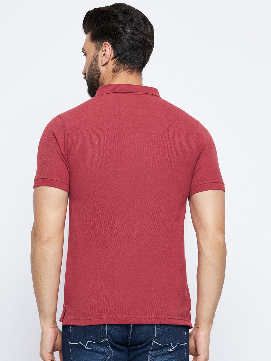 Neva Men Polo Neck Half Sleeves T-shirt Solid Pattern Chest Pocket