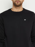 LIVFREE MEN'S SOLID ROUND NECK  SWEATSHIRT WITH LOGO