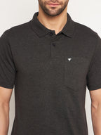 Neva Men Polo Neck Half Sleeves T-shirt Solid Pattern Chest Pocket