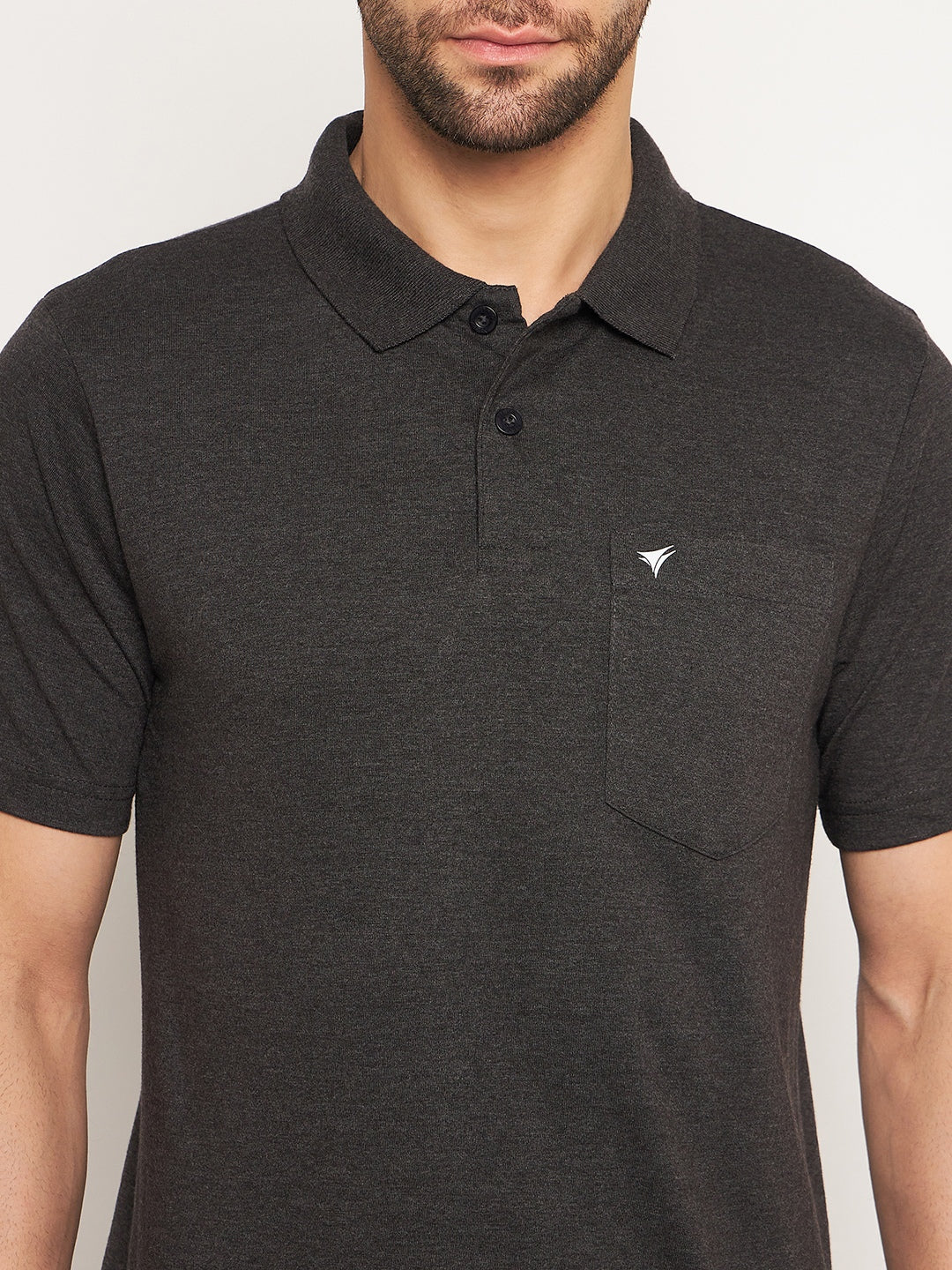 Neva Men Polo Neck Half Sleeves T-shirt Solid Pattern Chest Pocket