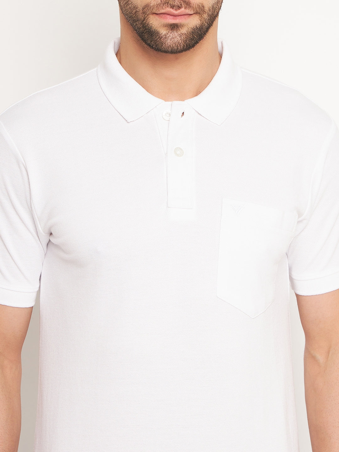 Neva Men Polo Neck Half Sleeves T-shirt Solid Pattern Chest Pocket