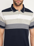 Neva Men Polo Neck Half Sleeves T-shirt Color Block pattern