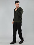 Neva Men V-Neck Full Sleeves Sweater Symmetrical pattern