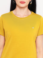 Neva Women T-shirt Half sleeves Round Neck Solid pattern Regular Fit