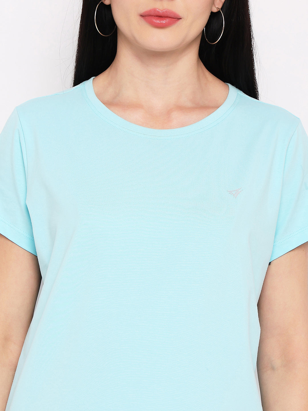 Neva Women T-shirt Half sleeves Round Neck Solid pattern Regular Fit