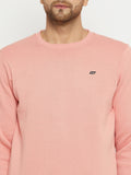 LIVFREE MEN'S SOLID ROUND NECK  SWEATSHIRT WITH LOGO