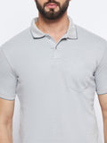 Neva Men Polo Neck Half Sleeves T-shirt Solid Pattern Chest Pocket