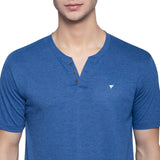 Henley Neck T-Shirt For Men- Denim Millange