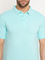 Neva Men Polo Neck Half Sleeves T-shirt Solid Pattern