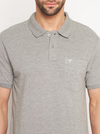 Neva Men Polo Neck Half Sleeves T-shirt Solid pattern Chest Pocket