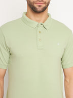 Neva Men Polo Neck Half Sleeves T-shirt Solid Pattern