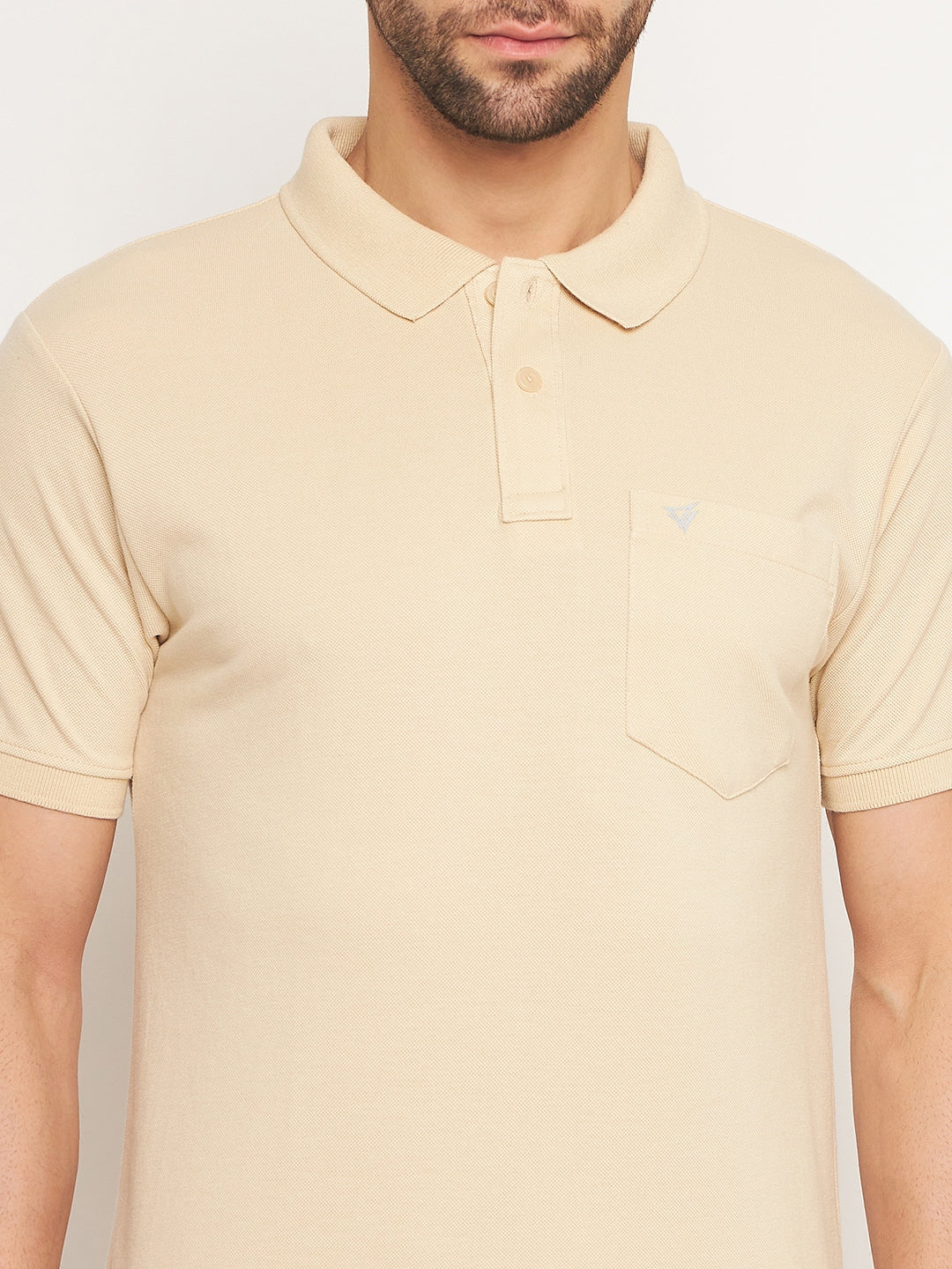 Neva Men Polo Neck Half Sleeves T-shirt Solid Pattern Chest Pocket