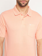 Neva Men Polo Neck Half Sleeves T-shirt Solid Pattern Chest Pocket