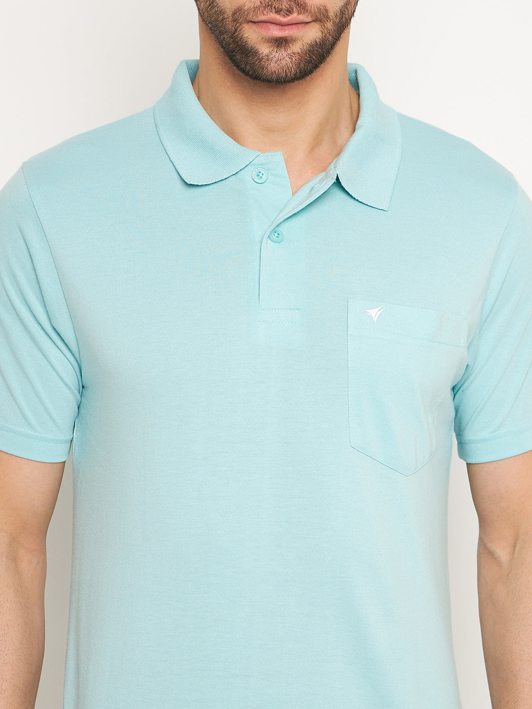 Neva Men Polo Neck Half Sleeves T-shirt Solid Pattern Chest Pocket