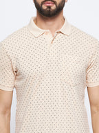 Neva Men Polo Neck Half Sleeves T-shirt Solid Pattern Chest Pocket