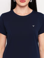 Neva Women T-shirt Half sleeves Round Neck Solid pattern Regular Fit