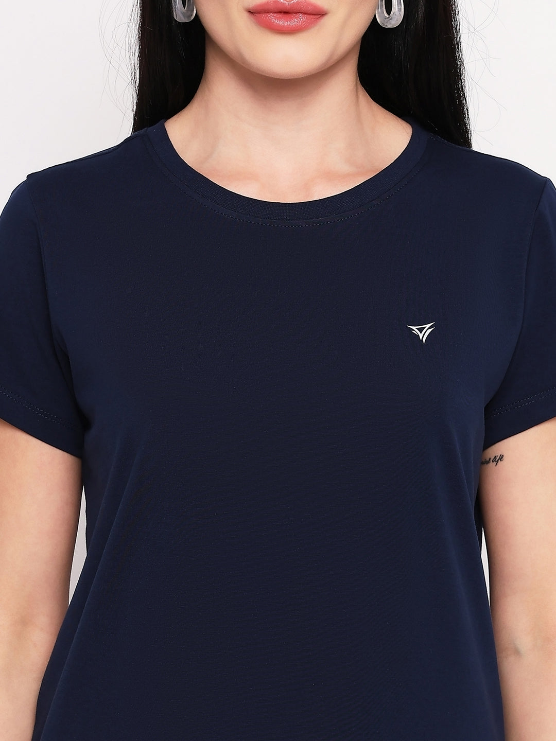 Neva Women T-shirt Half sleeves Round Neck Solid pattern Regular Fit