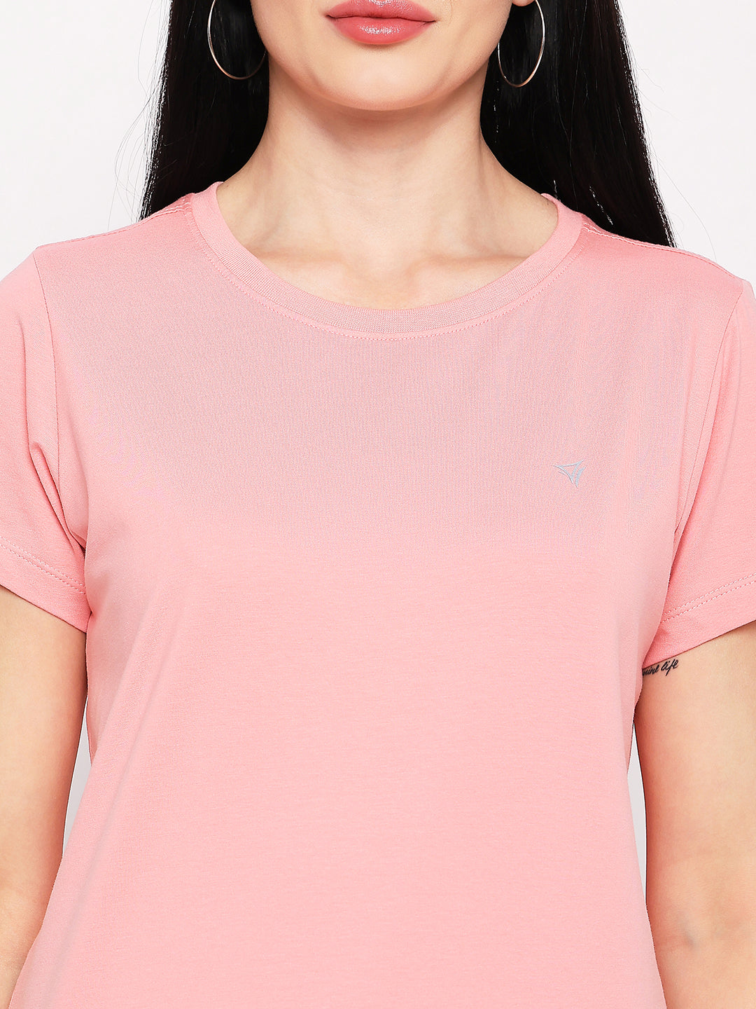 Neva Women T-shirt Half sleeves Round Neck Solid pattern Regular Fit